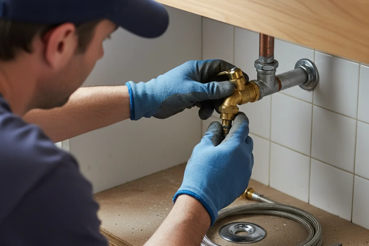 Shutoff valve and fitting work during Faucet and Fixture Repair in Teachey